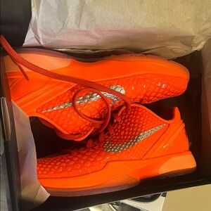 Kobe VI GS Total Orange Metallic Silver Sneakers